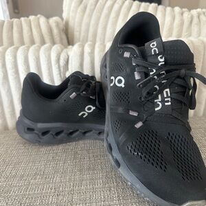 On Running Jet Black Performance Sneakers